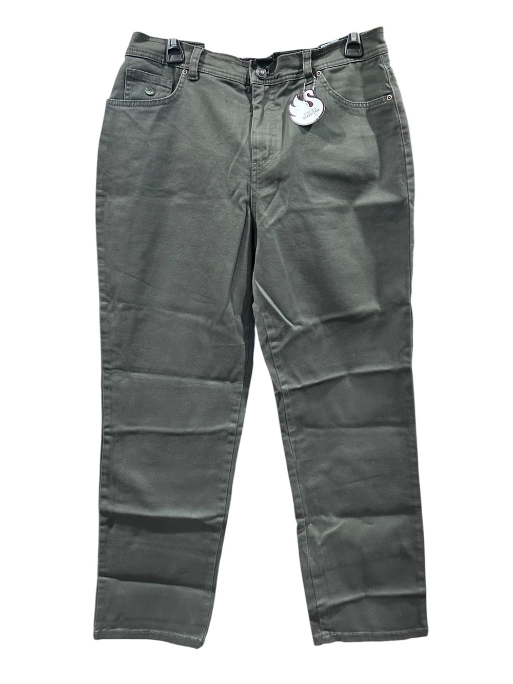 Gloria Vanderbilt Amanda Classic Fit Stretch Pants Women’s Size 12 Short Olive G